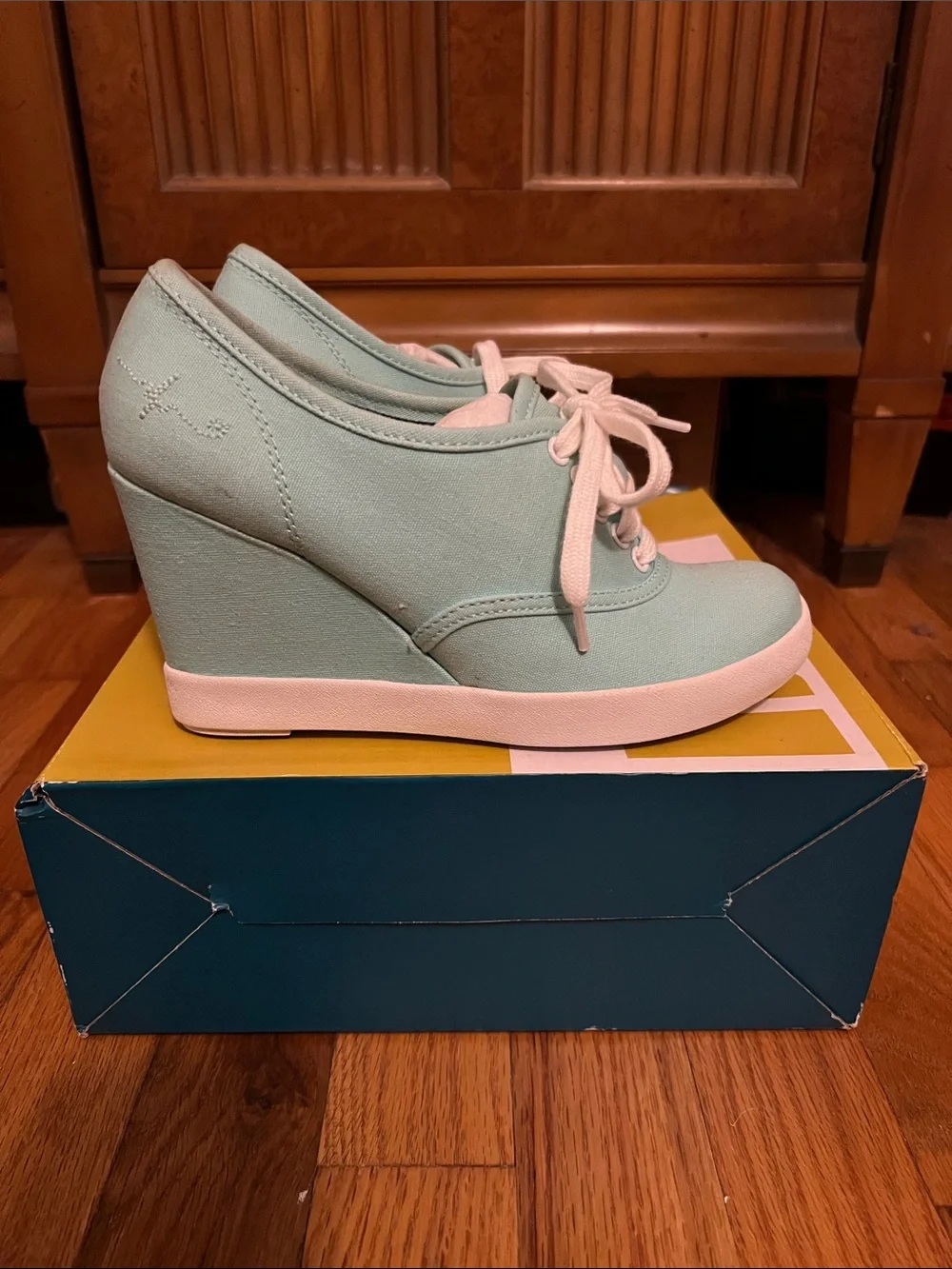 BC Footwear Mint Green Canvas Platform Sneakers